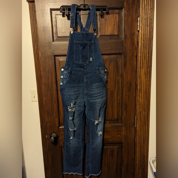Denim - Ladies denim capris overalls